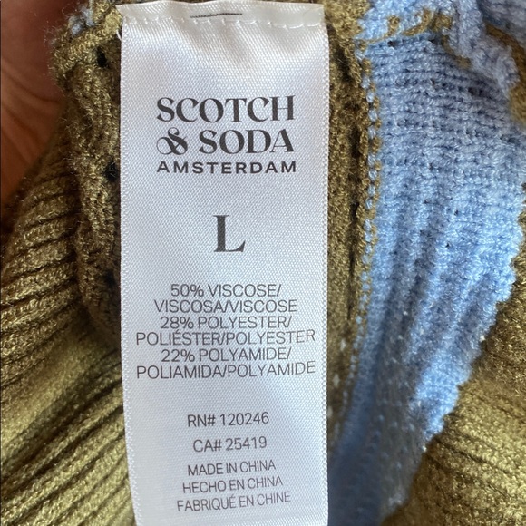 Scotch & Soda NWT Pointelle Collared Short sleeve Vneck Peplum Sweater - Picture 14 of 17